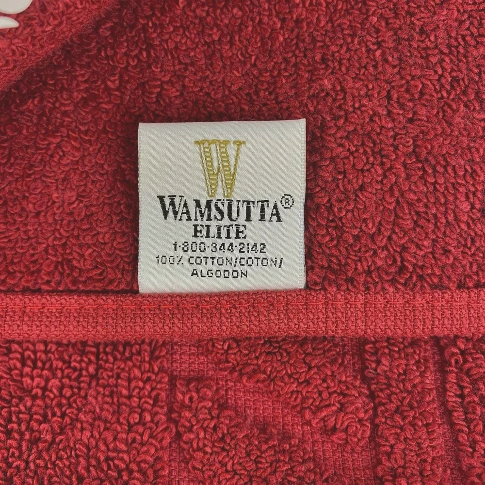 NWT Wamsutta Elite Large Combed Cotton Bath Tub Mat Brick Red 26 x 38 Reversible